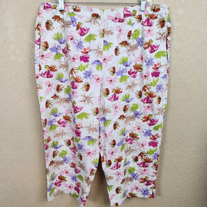 Vicki Wayne's Vintage Floral Cropped Pants Size 18 (5143)